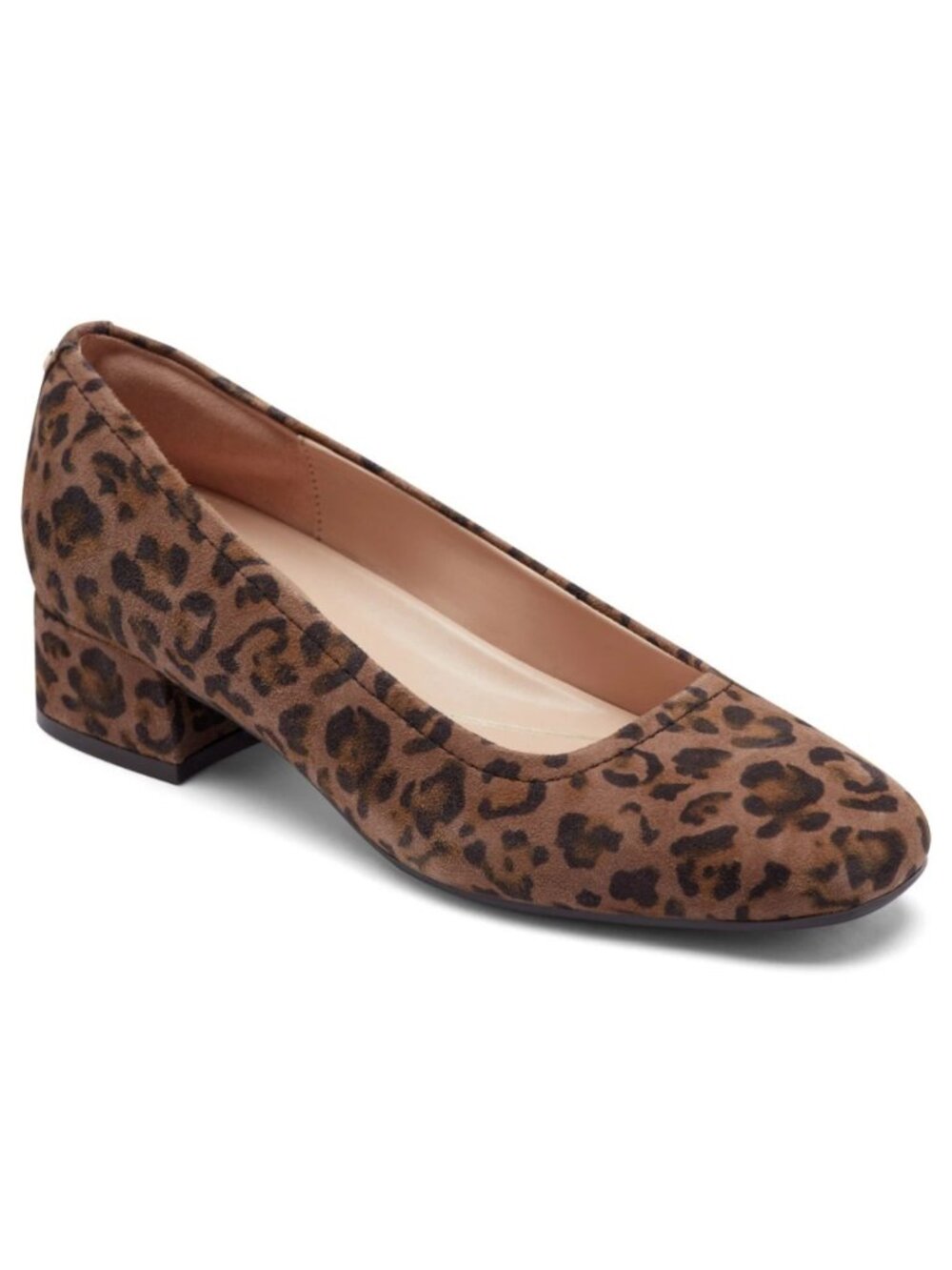 Easy Spirit Jain EFlex Leopard Suede Block Heel Pumps Size 7.5 M